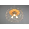 Trio Tamil Pendant Light dark brown, matt nickel, 3-light sources