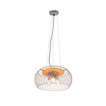 Trio Tamil Pendant Light dark brown, matt nickel, 3-light sources