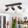 Brenier Ceiling Light Dark wood, black, 3-light sources