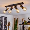 Brenier Ceiling Light Dark wood, black, 4-light sources