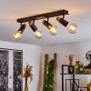 Brenier Ceiling Light Dark wood, black, 4-light sources
