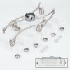 Chapod Ceiling Light LED chrome, matt nickel, 6-light sources