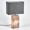 Francillon Table lamp brown, chrome, Wood like finish, 1-light source