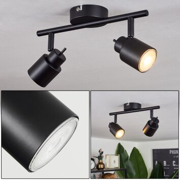 Nestavel Ceiling Light LED black, 2-light sources