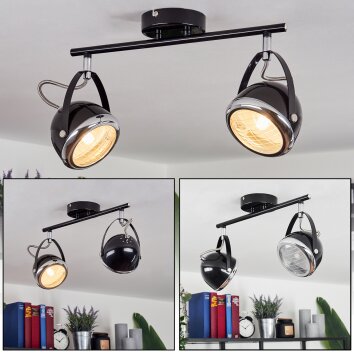 Foverup Ceiling Light chrome, matt nickel, black, 2-light sources