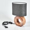Francillon Table lamp brown, chrome, Wood like finish, 1-light source