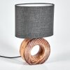 Francillon Table lamp brown, chrome, Wood like finish, 1-light source