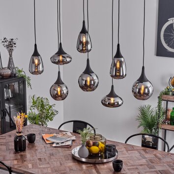 Maynal Pendant Light black, 8-light sources