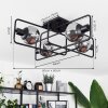 Agropoli Ceiling Light black, 4-light sources