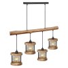 Globo JEANIE Pendant Light Dark wood, black, 4-light sources