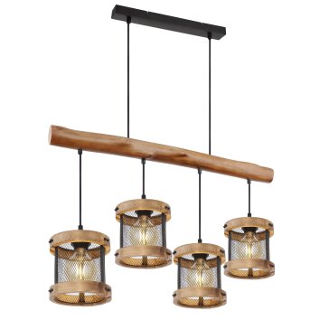 Globo JEANIE Pendant Light Dark wood, black, 4-light sources