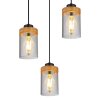 Globo FINCA Pendant Light Ecru, black, 3-light sources