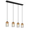 Globo FINCA Pendant Light Ecru, black, 3-light sources