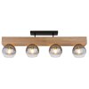 Globo MOITAS Ceiling Light Wood like finish, black, 4-light sources