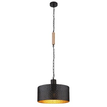 Globo RIELLY Pendant Light Wood like finish, black, 1-light source