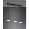 Trio Tray Pendant Light LED black, 3-light sources
