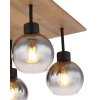 Globo MOITAS Ceiling Light Wood like finish, black, 4-light sources