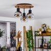 Vouhet Ceiling Light brown, Wood like finish, black, 3-light sources