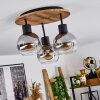 Vouhet Ceiling Light brown, Wood like finish, black, 3-light sources