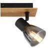 Globo CLAUDE Wall Light Dark wood, black, 2-light sources