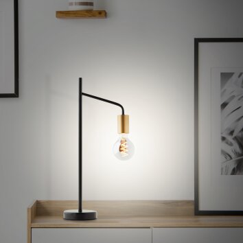 Brilliant Kiel Table lamp gold, black, 1-light source