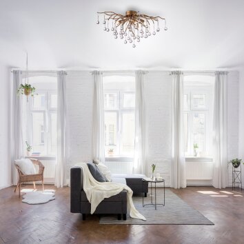 Paul Neuhaus ICICLE Ceiling Light antique brass, 4-light sources