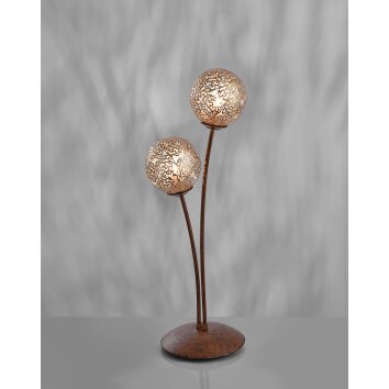Paul Neuhaus GRETA table lamp rust-coloured, 2-light sources
