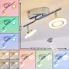 LUCY ceiling spotlight LED chrome, 2-light sources, Remote control, Colour changer