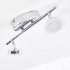 LUCY ceiling spotlight LED chrome, 2-light sources, Remote control, Colour changer