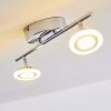 LUCY ceiling spotlight LED chrome, 2-light sources, Remote control, Colour changer
