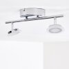 LUCY ceiling spotlight LED chrome, 2-light sources, Remote control, Colour changer