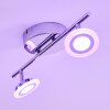 LUCY ceiling spotlight LED chrome, 2-light sources, Remote control, Colour changer