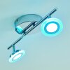 LUCY ceiling spotlight LED chrome, 2-light sources, Remote control, Colour changer
