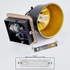 Safari Wall Light chrome, Dark wood, black, 1-light source