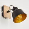 Safari Wall Light chrome, Dark wood, black, 1-light source