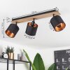 Alsen Ceiling Light Dark wood, black, 3-light sources