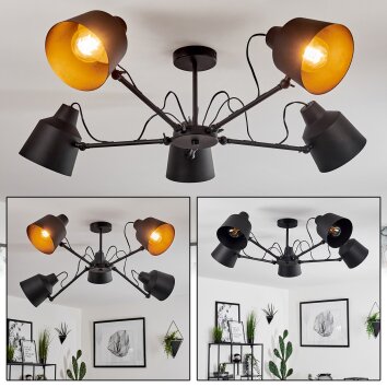 Gaudent Ceiling Light black, 5-light sources