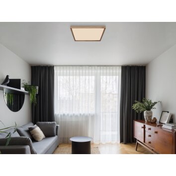 Globo CINDERELLA Ceiling Light LED Wood like finish, white, 1-light source