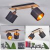 Alsen Ceiling Light Light wood, black, 2-light sources