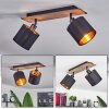 Alsen Ceiling Light Dark wood, black, 2-light sources