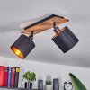 Alsen Ceiling Light Dark wood, black, 2-light sources