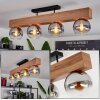 Vouhet Ceiling Light brown, Wood like finish, black, 4-light sources