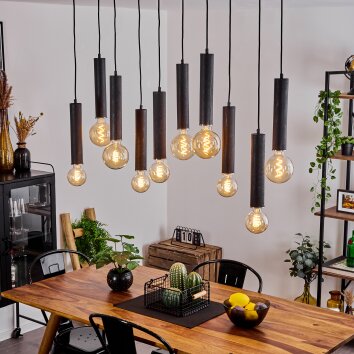 Wheelwright Pendant Light matt nickel, black, 10-light sources