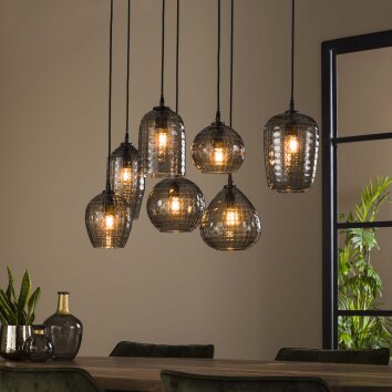 Barcarena Pendant Light black, 7-light sources