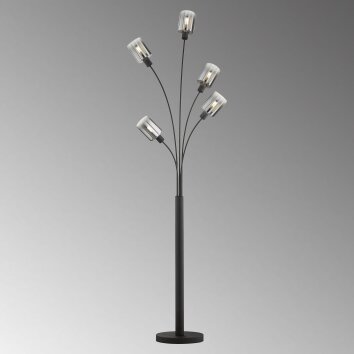 Fischer & Honsel Iska Floor Lamp black, 5-light sources
