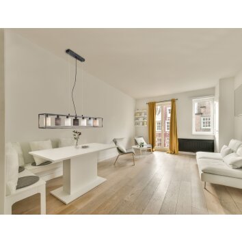 Fischer & Honsel Isko Pendant Light black, 7-light sources