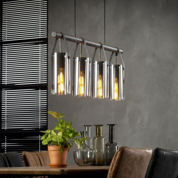 POMPEHUIS Pendant Light brushed steel, 4-light sources