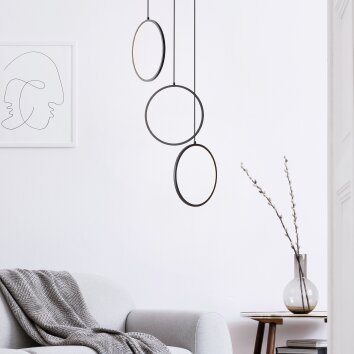 Brilliant Chaumont Pendant Light LED black, 3-light sources