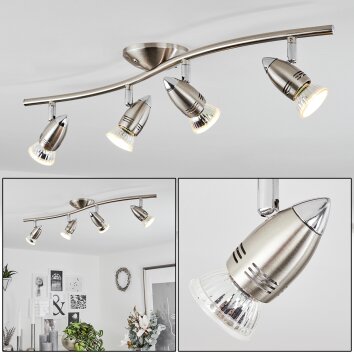 Mirandol Ceiling Light matt nickel, 4-light sources