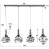 WALTERSWALD Pendant Light black, 4-light sources